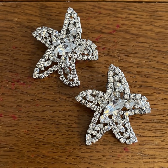 Kirks Folly Jewelry - Vintage Sparkling Starfish Kirk’s Folly Crystal Clip On Earrings